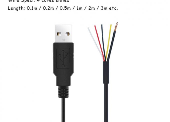 Щит USB от мужского до 4 голых проводов открытый конец кабеля 3