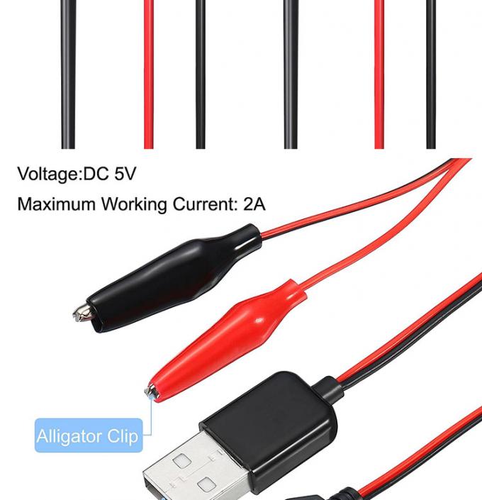 Мужчина Женщина USB соединитель для двойной меди Крокодил зажимы клипы аллигатора тест ведет провода адаптер кабель для электрической цепи 1