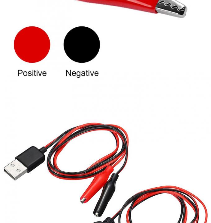 Мужчина Женщина USB соединитель для двойной меди Крокодил зажимы клипы аллигатора тест ведет провода адаптер кабель для электрической цепи 3