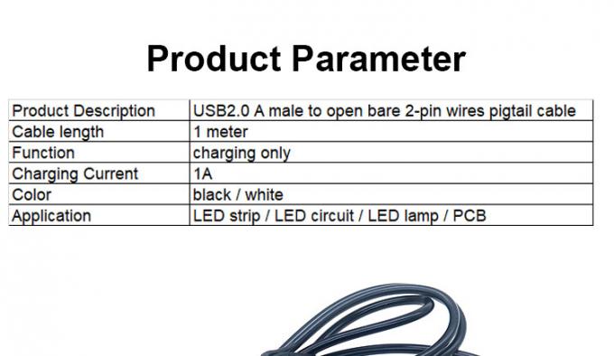 Высококачественный 5В USB 2.0 Мужчина для открытия снятый голый 2pin провода конец кабеля для светодиодного светового лампы 2
