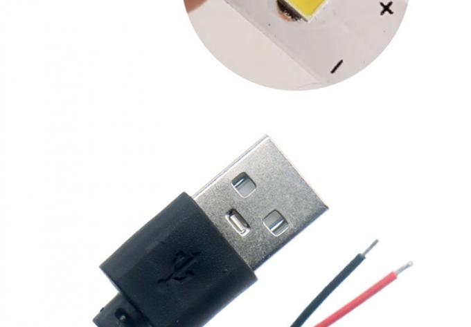 Высококачественный 5В USB 2.0 Мужчина для открытия снятый голый 2pin провода конец кабеля для светодиодного светового лампы 5