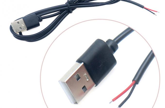 Высококачественный 5В USB 2.0 Мужчина для открытия снятый голый 2pin провода конец кабеля для светодиодного светового лампы 3