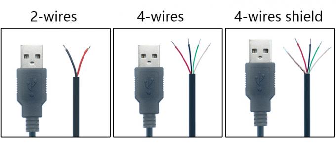 5V USB для открытия снятых консервированных обнаженных проводов конец Pigtail кабель зарядного устройства для светодиодного светодиода 2