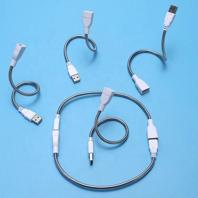 Гибкий металлический нержавеющий шланг мужчина-женщина USB зарядный адаптер расширения кабеля для светодиодного фантана 0