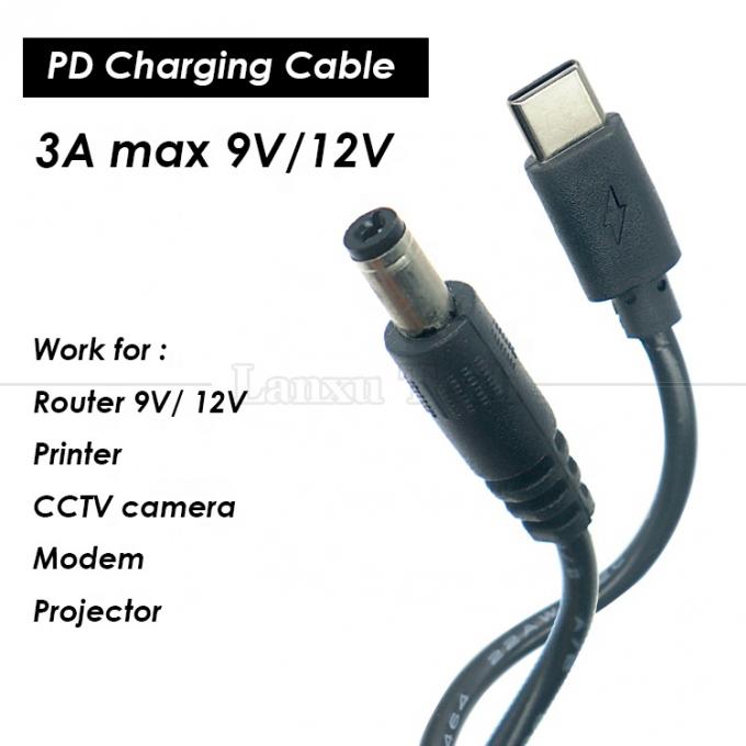 PD зарядка 3A 9V 12V 15V 20V USB тип C в DC 5.5x2.1mm Кабель преобразователя адаптера Jack для Wi-Fi роутера Модем Проекторная камера 0