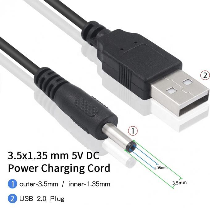 1 метр USB от мужского до постоянного тока Jack 3,5 мм 1,35 мм кабель зарядного устройства для рутера 4