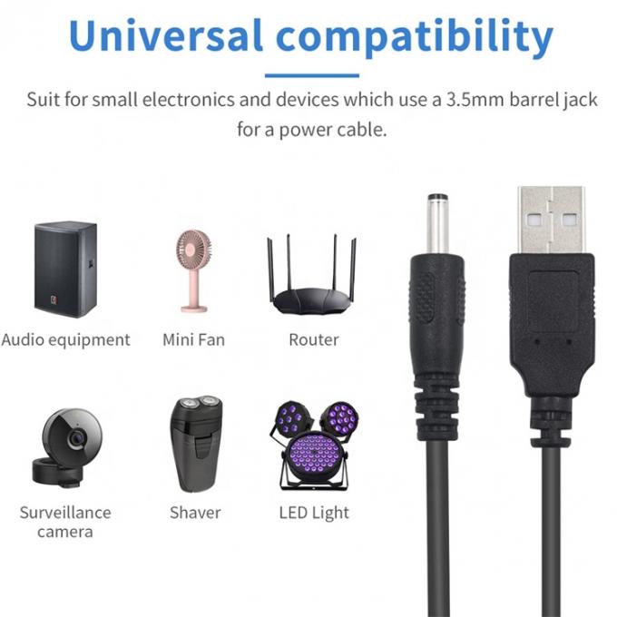 1 метр USB от мужского до постоянного тока Jack 3,5 мм 1,35 мм кабель зарядного устройства для рутера 5