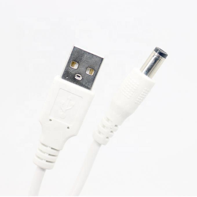 Белый 1M 5V USB 2.0 Мужчина на DC Jack 5.5X2.1mm кабель зарядного устройства 5