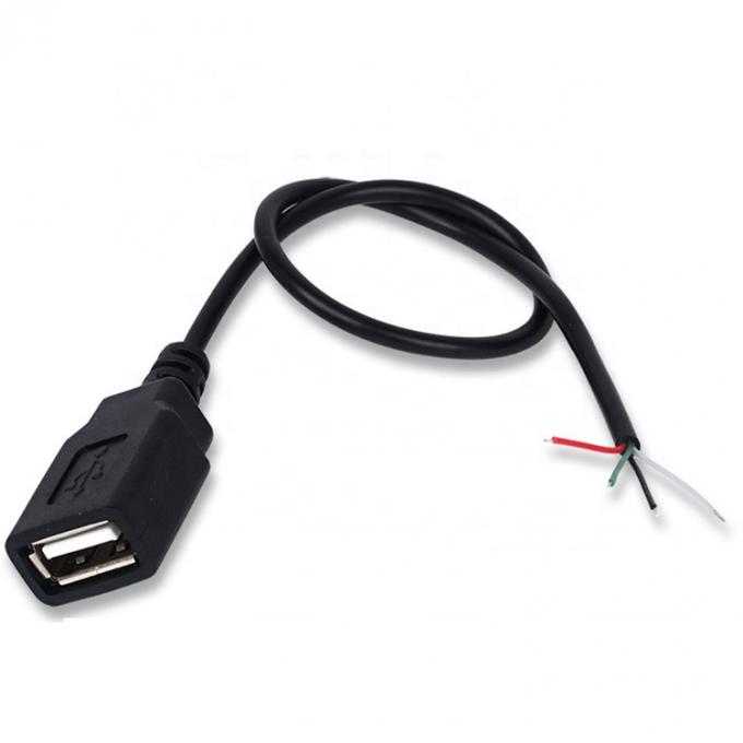 Мужчина Женщина USB 2.0 Тип A Стыковка на свободный конец Консервированный открытый проволочный зарядный кабель для светодиодной ленты 3