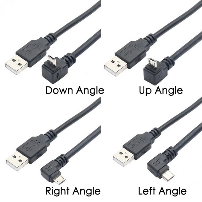 Настройка 1м 2м 3м 90 градусов прямой угол Micro B V8 подключатель к USB расширение кабеля зарядного устройства данных 5
