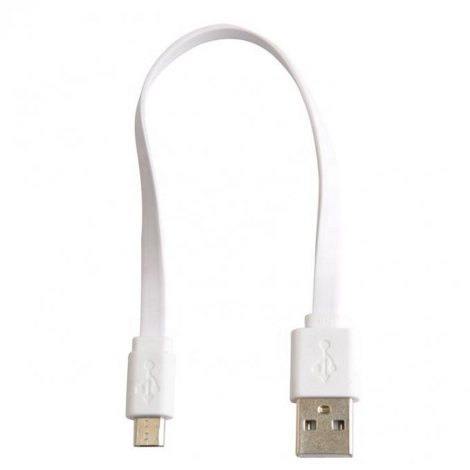 Короткий черно-белый плоский микро-USB кабель для динамика Power Bank 4