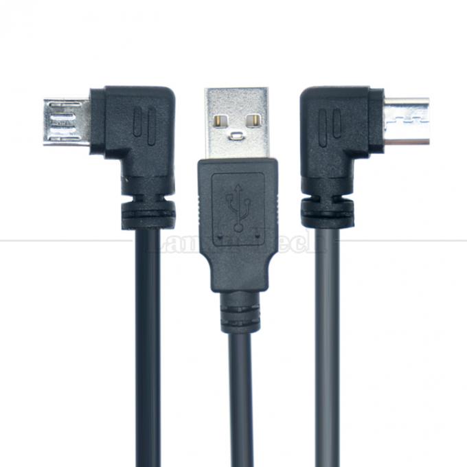 Настройка 1м 2м 3м 90 градусов прямой угол Micro B V8 подключатель к USB расширение кабеля зарядного устройства данных 0