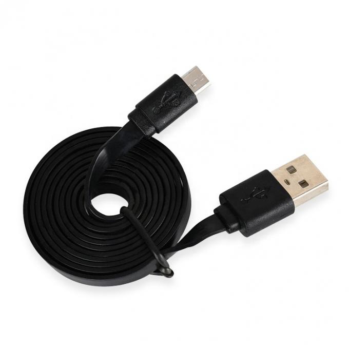 Чёрный белый плоский Noodle Micro USB кабель для Power Bank Спикер телефон 1