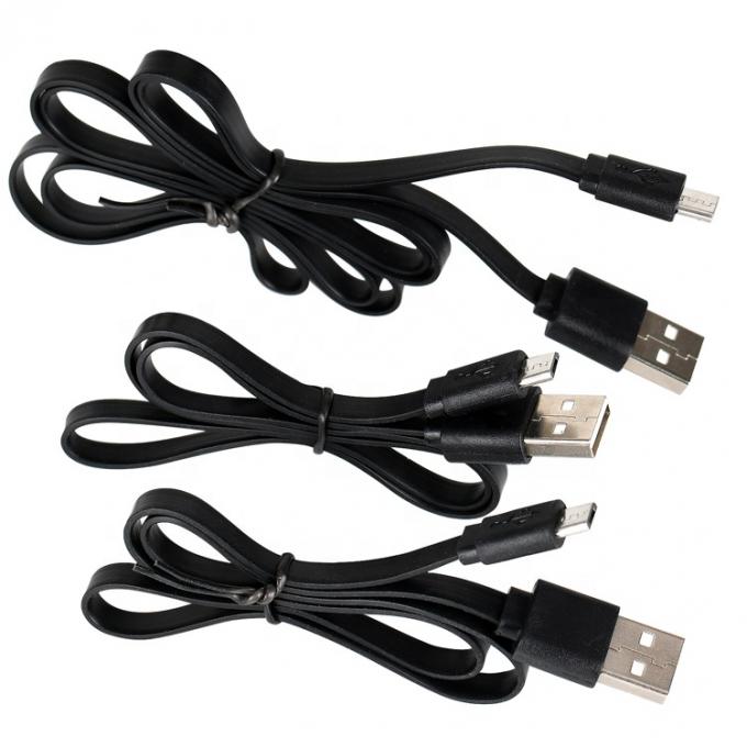 Чёрный белый плоский Noodle Micro USB кабель для Power Bank Спикер телефон 4