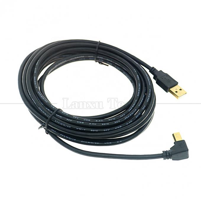 Справа влево вверх вниз угол 90 градусов угол USB A в USB B кабель для сканера принтера 0