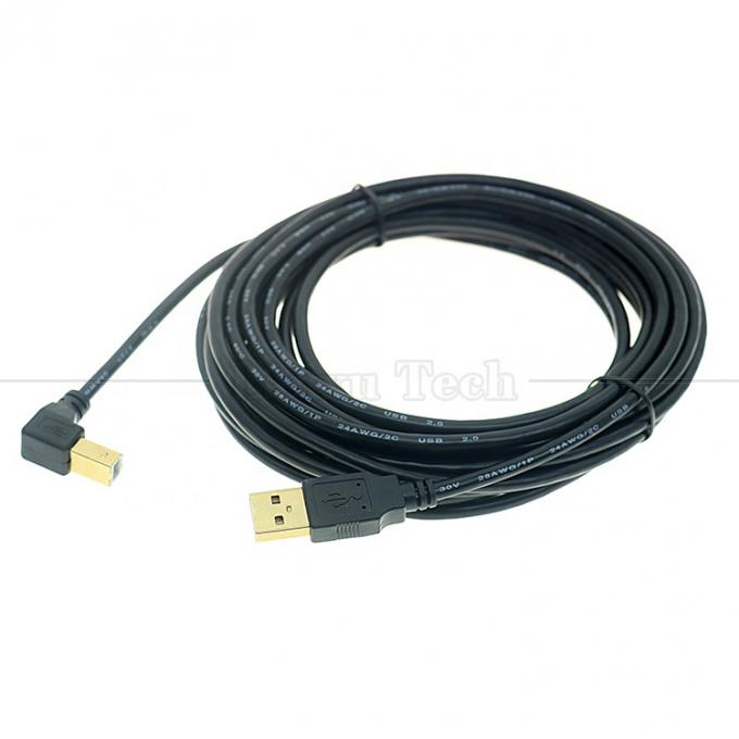 Справа влево вверх вниз угол 90 градусов угол USB A в USB B кабель для сканера принтера 5