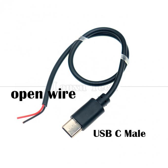Загрузка данных на заказ 2 4 ядра USB тип C мужчина женщина до открытого провода конца кабеля Pigtail 1