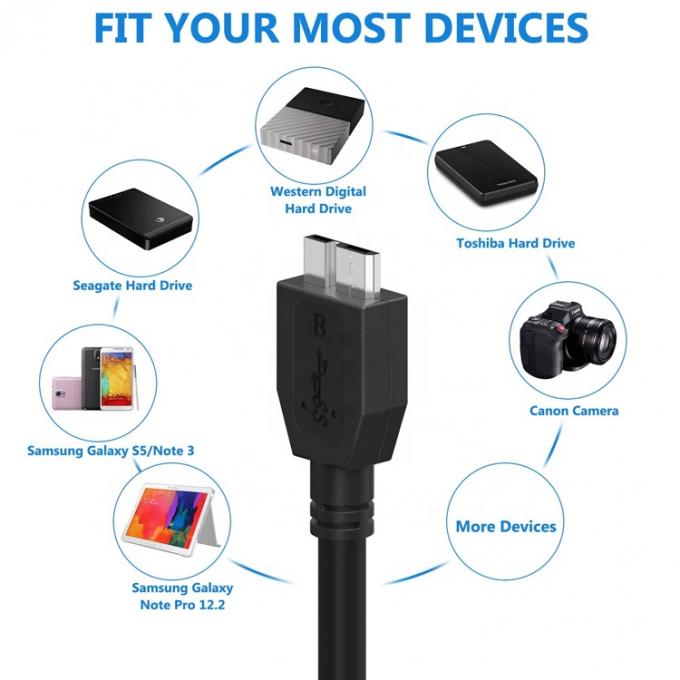Высокоскоростное 5 Гбит/с зарядка данных USB 3.0 Micro B кабель для SDD HDD жесткий диск 5