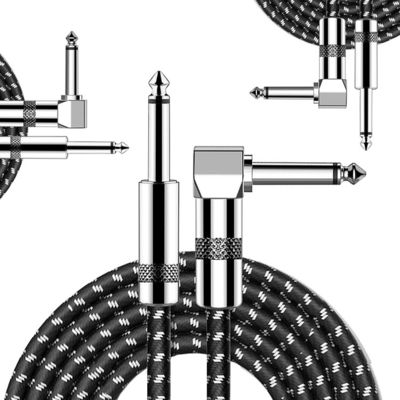 Купить OEM 1M 1/4 дюйма 6,35 мм TS Правый угол инструмента аксессуары Бас-усилители педаль гитара Джек патч кабель online manufacture