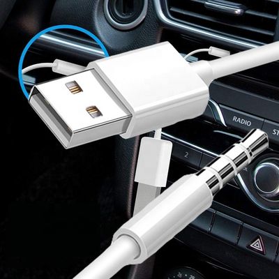Купить Краткий USB 2.0 женский на 3,5 мм вставка Jack 3 полюса AUX преобразователь адаптер кабель для автомобиля online manufacture
