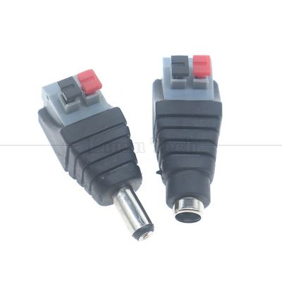 Купить Нажмите на кнопку Solderless DC 5.5 * 2.1 мм Мужчина Женщина Джек до 2p Wire Connection Cable Connector Power Adapter для камеры с светодиодными лентами online manufacture