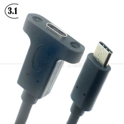Купить 10 Гбит / с 0,3 м 1 м Мужчина на женщину Тип C 3.1 Панельная установка Шруба блокировка отверстие USB расширительный кабель online manufacture