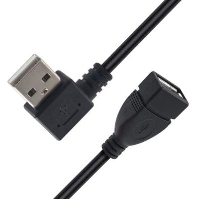 Купить 0.3M 1M 2M 3M 90 градусов угол справа-лево мужчина-женщина USB 2.0 Type A расширительный кабель online manufacture