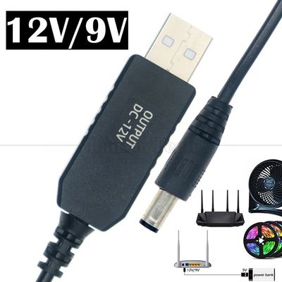 Купить Многофункциональный 5V USB на 12V 9V DC 5.5x2.1mm Boost Установка преобразователя питания USB-кабель для лампы Wifi Router Speaker online manufacture