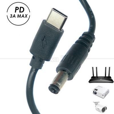 Купить PD зарядка 3A 9V 12V 15V 20V USB тип C в DC 5.5x2.1mm Кабель преобразователя адаптера Jack для Wi-Fi роутера Модем Проекторная камера online manufacture