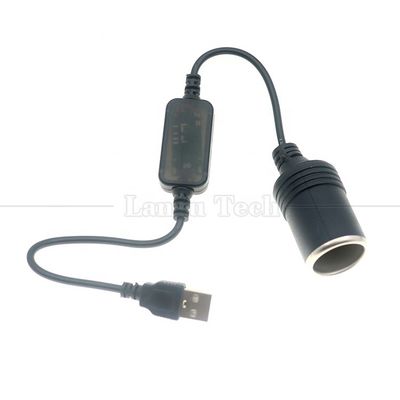 Установите зарядное устройство USB A Мужчина 5V до 12V Автомобильный сигаретный зажигалка розетка Женщина кабель преобразователя