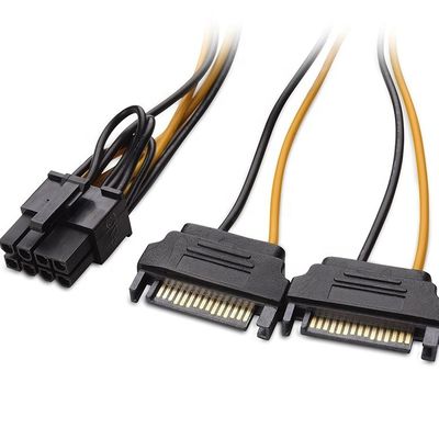 Сплитер 8 пин PCIe Express Мужчина на двойной 15-пинный адаптер питания Sata ATX кабель