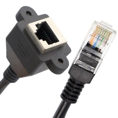 Специальный 6FT винтовой блокировки студ сети Ethernet женского разъема RJ45 панель монтаж расширительный кабель