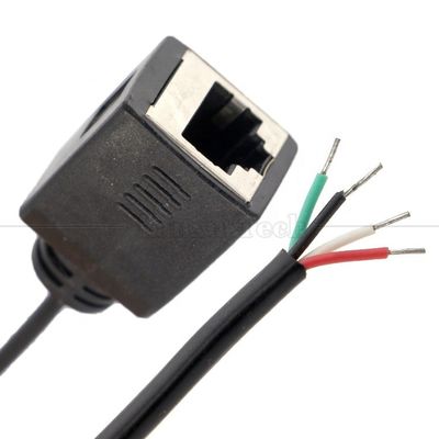 Женщина RJ45 разъем к открытию консервированная сварка 4 провода голый конец кабеля с хвостом