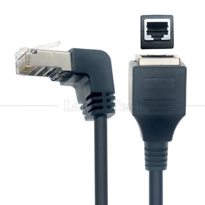 OEM STP UTP 90 градусов правого угла RJ45 8P8C мужской на RJ45 женский сокет Cat5e Ethernet кабель