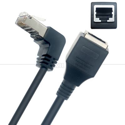 90 градусов угол RJ45 мужской на RJ45 женский разъем Cat5e Ethernet Lan кабель