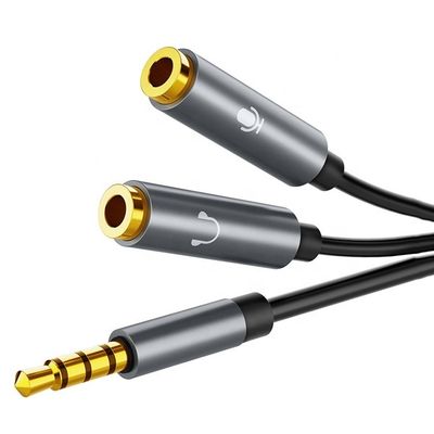 Y Splitter 4 Pole Стерео микрофон 1 мужчина на 2 женщины 3,5 мм Джек аудио кабель для наушников