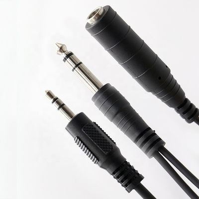 1M 2M 3M Y разделитель мужской на женский 6,35 мм 3,5 мм TRS микрофон Стерео Джек Аудио кабель