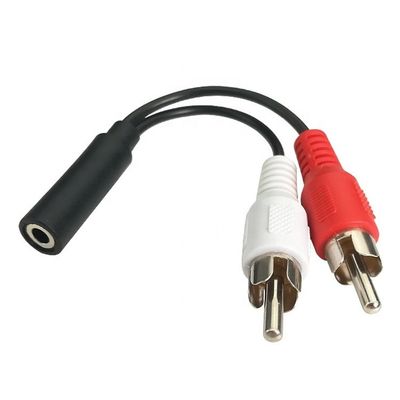 Сплитер женский 3,5 мм Aux Audio Jack к 2 RCA мужской AV кабель для динамика