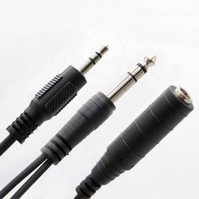 Разделитель мужской на женский 6,35 мм 3,5 мм TRS Jack Микрофонный аудио кабель