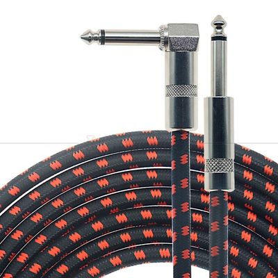 3ft 10ft 3m 5m 1/4 6.35mm Mono TS Right Angle Jack Электрический инструмент аксессуар Усилитель эффекта гитары