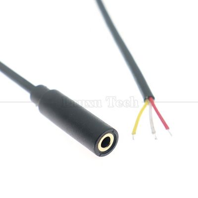 Золотопокрытый 3,5 мм TRS 3 Ploes Shield Audio Jack женский до консервированных обнаженных проводов