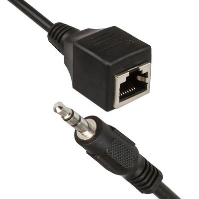 3.5mm Стерео аудио разъем на RJ45 женский разъем Cat5 Cat6 Cat7 Ethernet расширитель кабеля