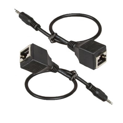 3.5 мм Стерео аудио разъем на RJ45 женский разъем Ethernet расширитель кабеля