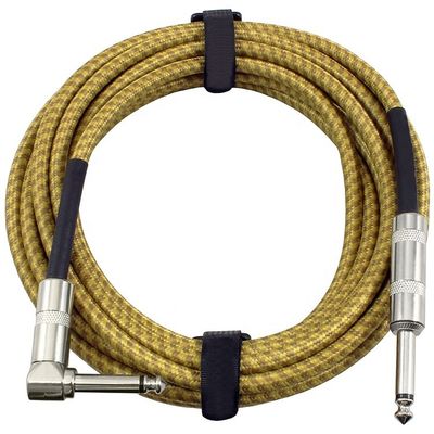 Прочный плетеный 3M 10FT прямоугольный прямой 1/4 TS Джек Электрический инструмент Гитарный патч кабель