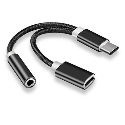 2 в 1 Type C до 3,5 мм зарядное устройство для наушников Audio Jack USB C кабель портативный Type-C до 3,5 мм подключатель адаптер для мобильного телефона
