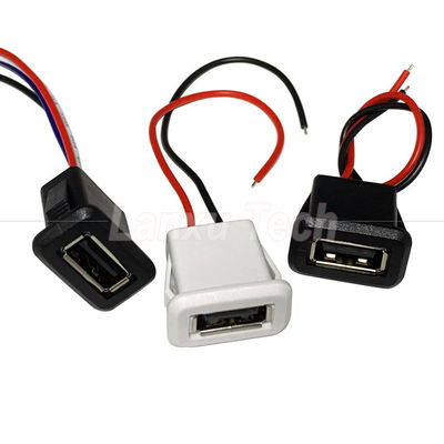 водонепроницаемый USB типа А женский разъем 2 пинного проволочного кабеля для светодиодных ламп игрушки
