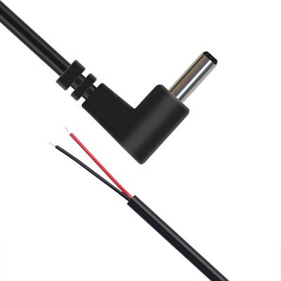 90 градусов правого угла DC Jack 5.5x2.1mm 5.5x2.5mm 1.35x3.5mm к открытому проводу конец кабель Pigtail