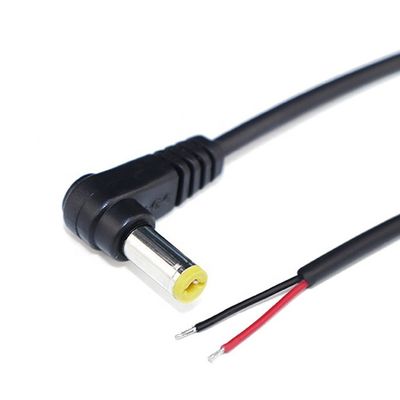 90 градусов Угол мужской DC 2.1x5.5 Баррель Джек для открытия снятый консервированный провод голый конечный кабель