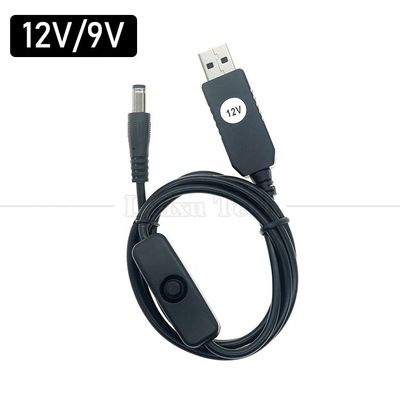 Высококачественный бустер 5V USB до 12V 9V DC 5,5x2,1 мм Баррельный зарядный аппарат Jack Power Charger ON OFF кабель с переключателем для маршрутизатора вентилятора светодиодной ленты