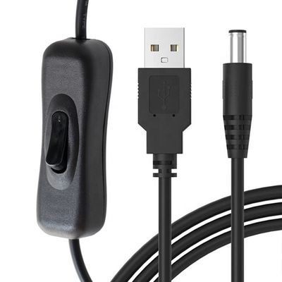 1 м 5 В USB на DC 5.5x2.1 мм кабель расширения зарядного устройства с переключателем ON OFF для LED